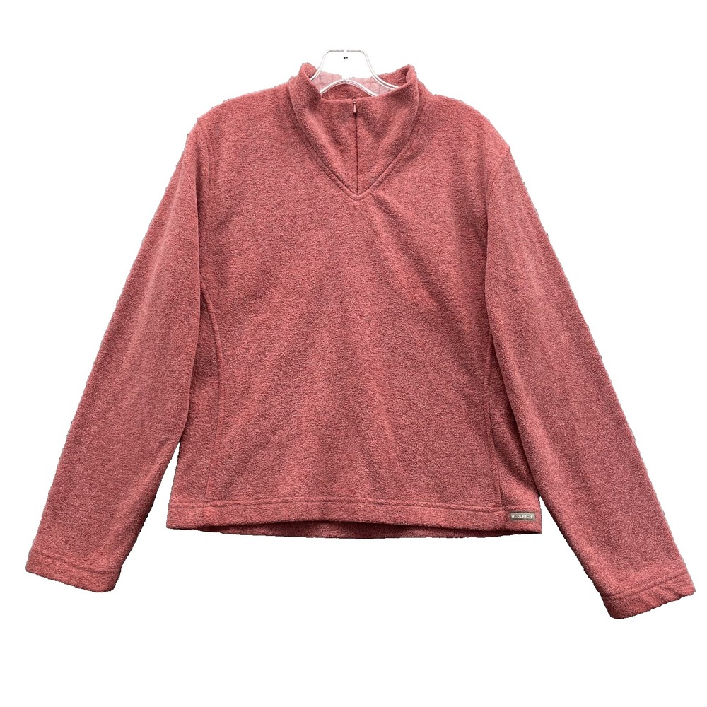 Woolrich Zip Pullover Sweater Women's Large Fleece Outdoor Camp Hike Gorpcore